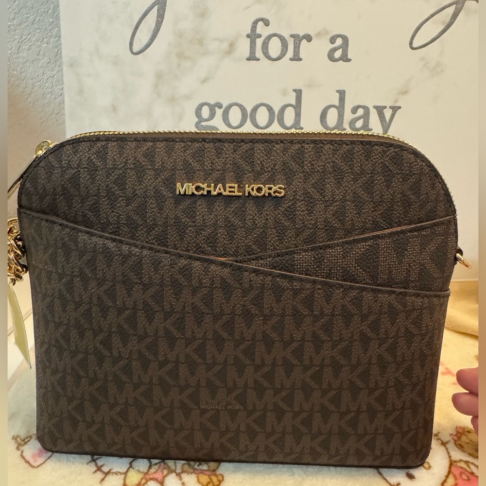 Michael Kors Dark Brown Logo, brand new crossbody bag.